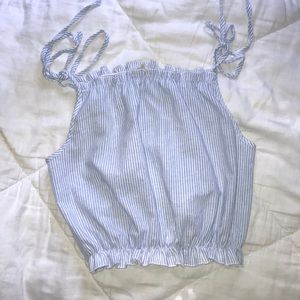 OFFER brandy melville white and blue tank top